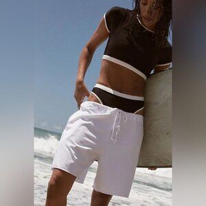 Free People Easy Rider Shorts Women's Large White NWT